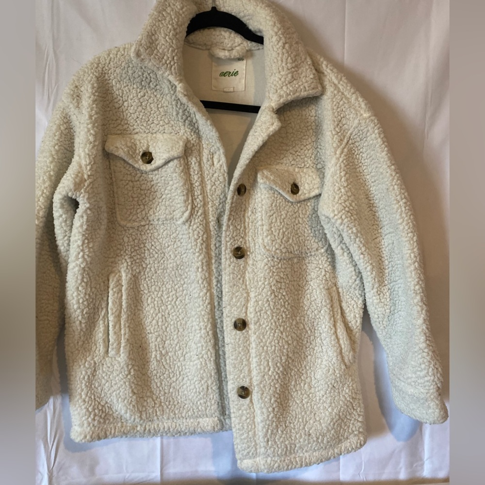 Aerie Cream Teddy Jacket